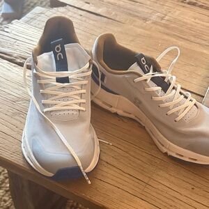 On Women's White and Blue Athletic Shoes